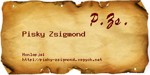 Pisky Zsigmond névjegykártya